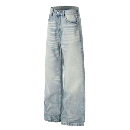 Washed Whisker Wide Leg Denim Jeans WN26092
