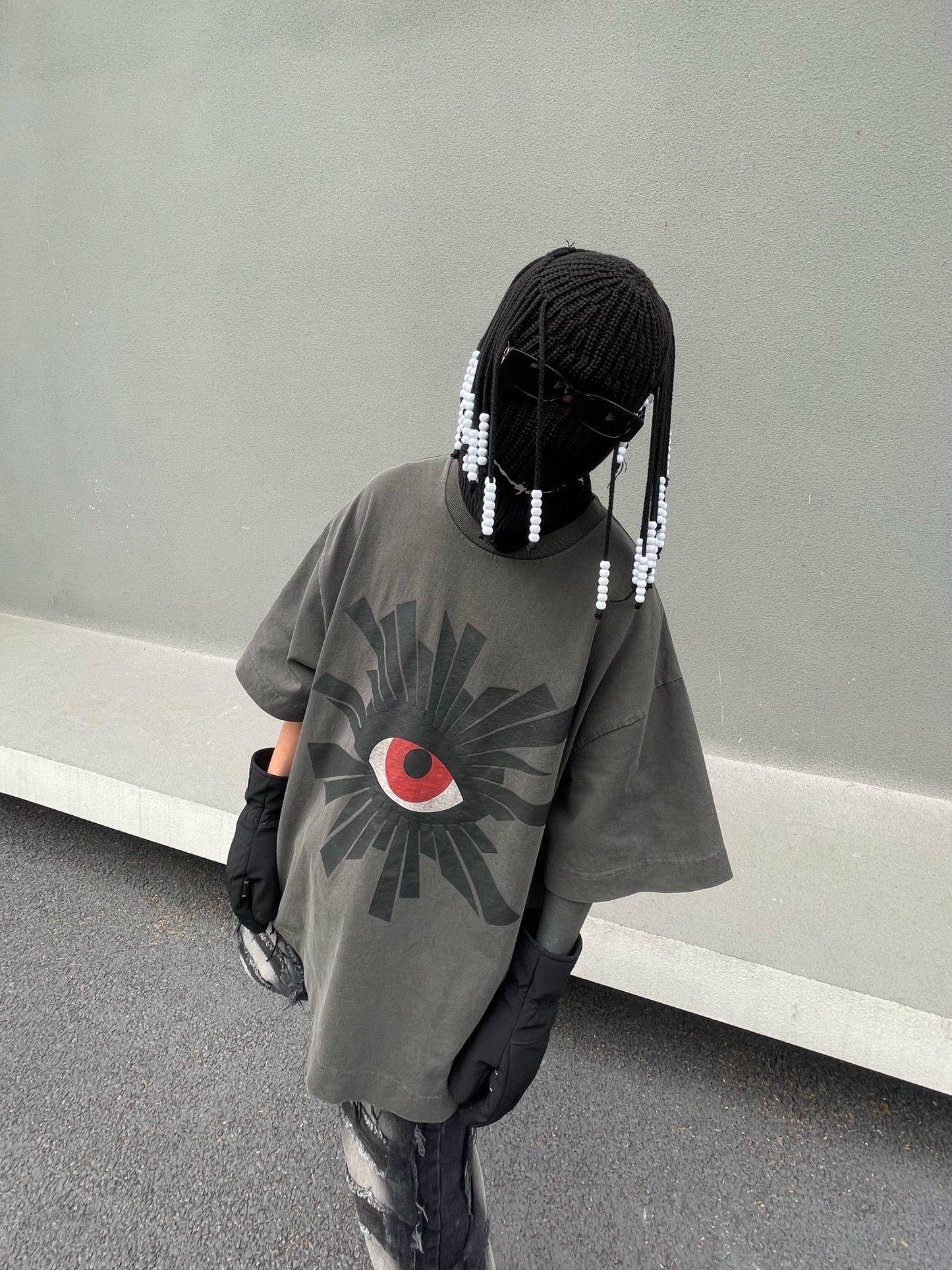 Graphic Letter Design Washed Short Sleeve T-Shirt WN18126