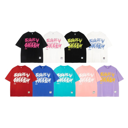 Foam Letter Print Short Sleeve T-Shirt WN25791