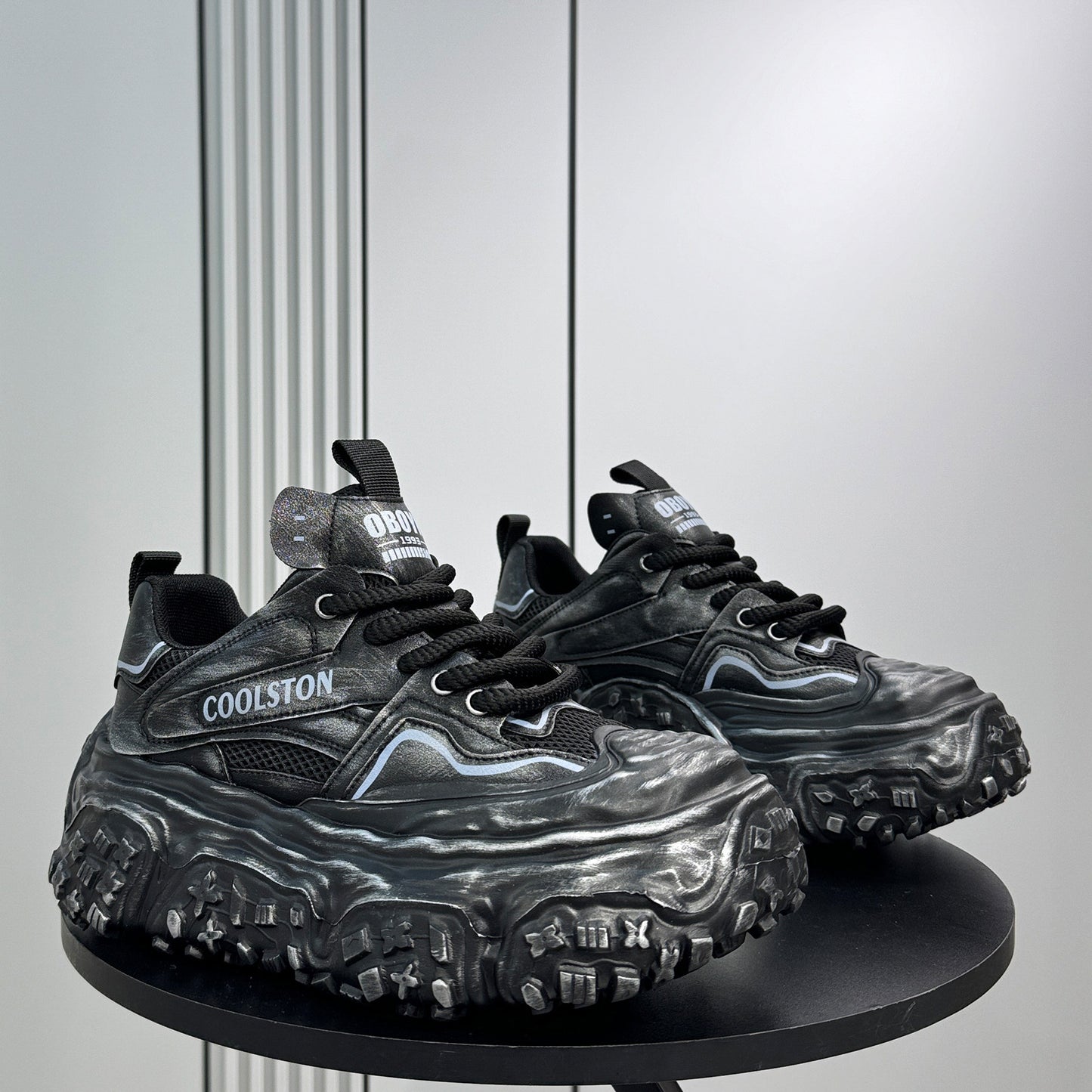 Washed Platform Chunky Sole Sneakers WN24642