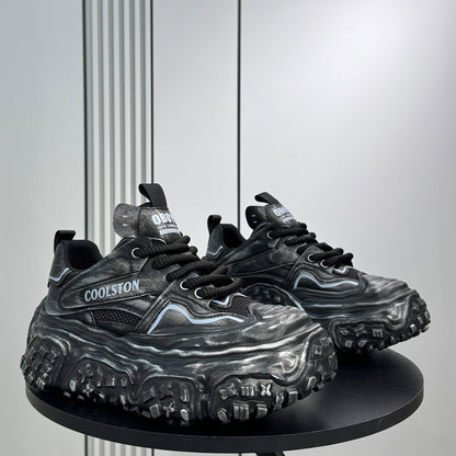 Washed Platform Chunky Sole Sneakers WN24642