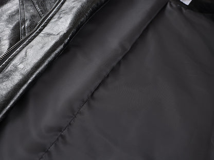 Shiny Zip-Up PU Leather Jacket WN23071