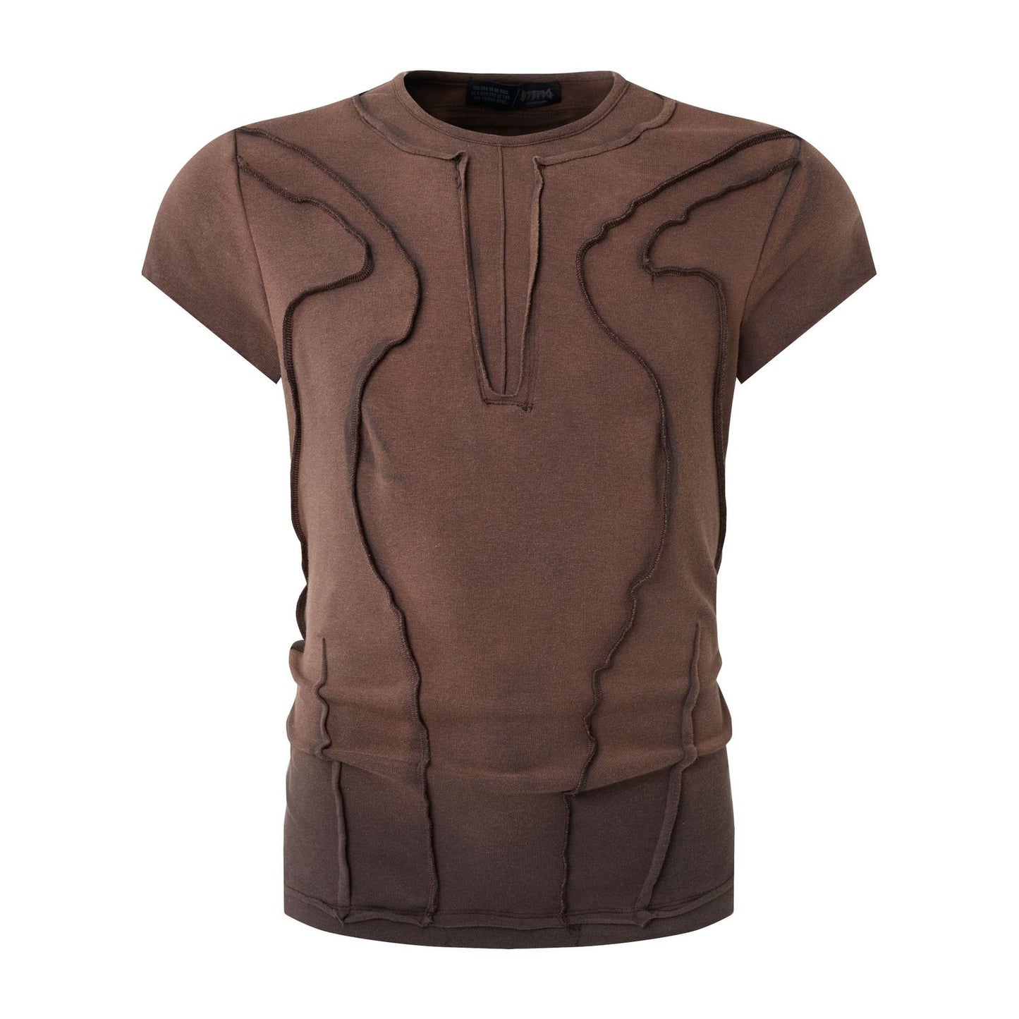 Washed Deconstruction Layered Short Sleeve T-Shirt WN25810
