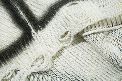 Zebra Print Oversize Knit Sweater WN11414