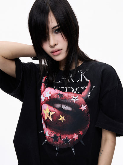 Graphic Print Oversize Short Sleeve T-Shirt WN27303