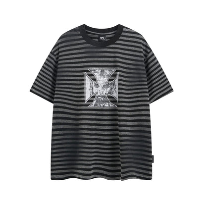 Stripe Oversize Short Sleeve T-Shirt WN15503