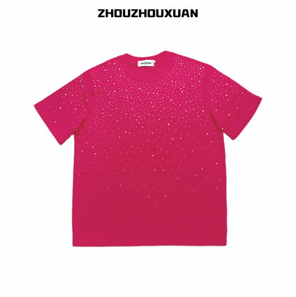 Rhinestone Star Heavyweight Oversize Short Sleeve T-Shirt WN20713