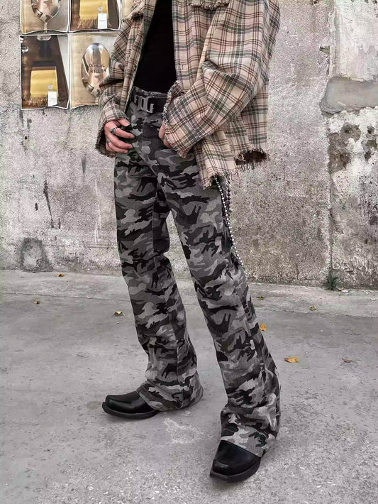 Camouflage Micro Flare Slim Pants WN8213