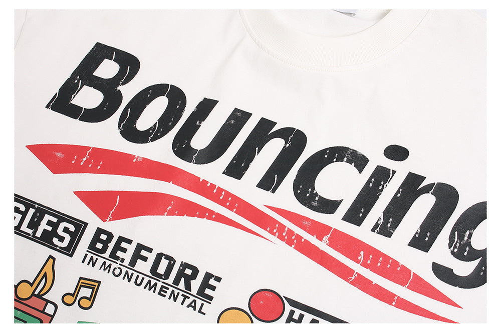 Sticker Graffiti Letter Short Sleeve T-Shirt WN26603