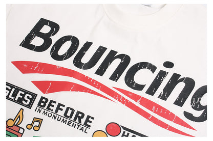 Sticker Graffiti Letter Short Sleeve T-Shirt WN26603