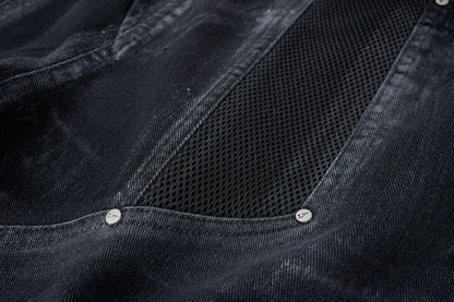 Damage Baggy Half Denim Jeans WN25584