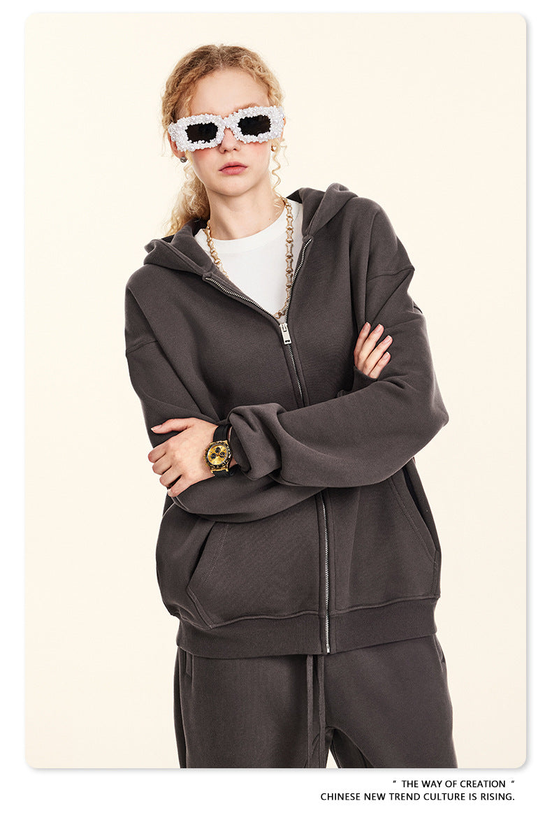 Oversize Zipper Hoodie & Pants Setup WN9959-K