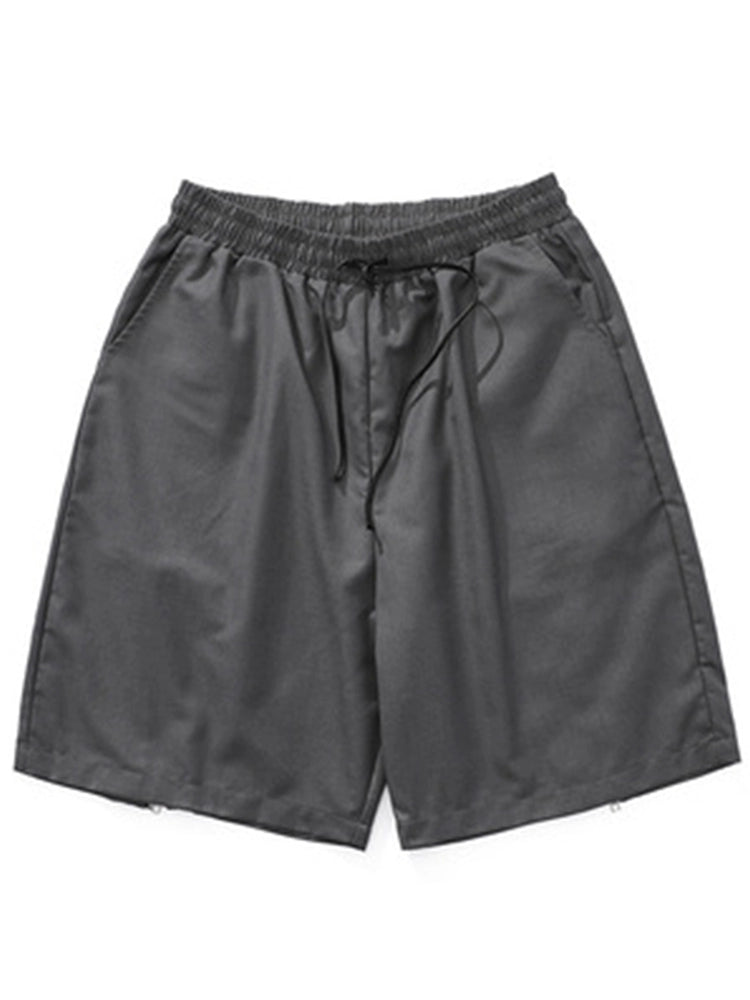 Back Zip Design Wide Leg Sporty Short Pants WN5682