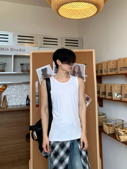Plain Versatile Sleeveless T-Shirt WN19767