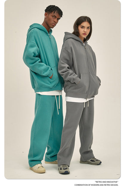 Oversize Heavyweight Zipper Hoodie & Heavyweight Sweatpants Setup WN6640-K