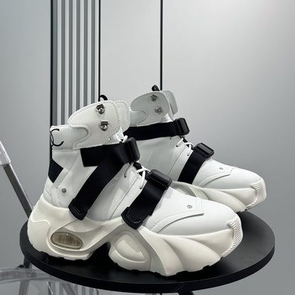 Strap Buckle Air Sole Chunky Sole Sneaker Boots WN24684