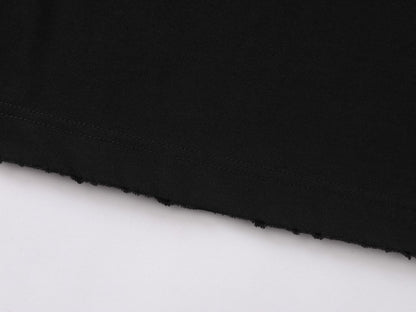 Oversize Damage Plain Short Sleeve T-Shirt WN25472
