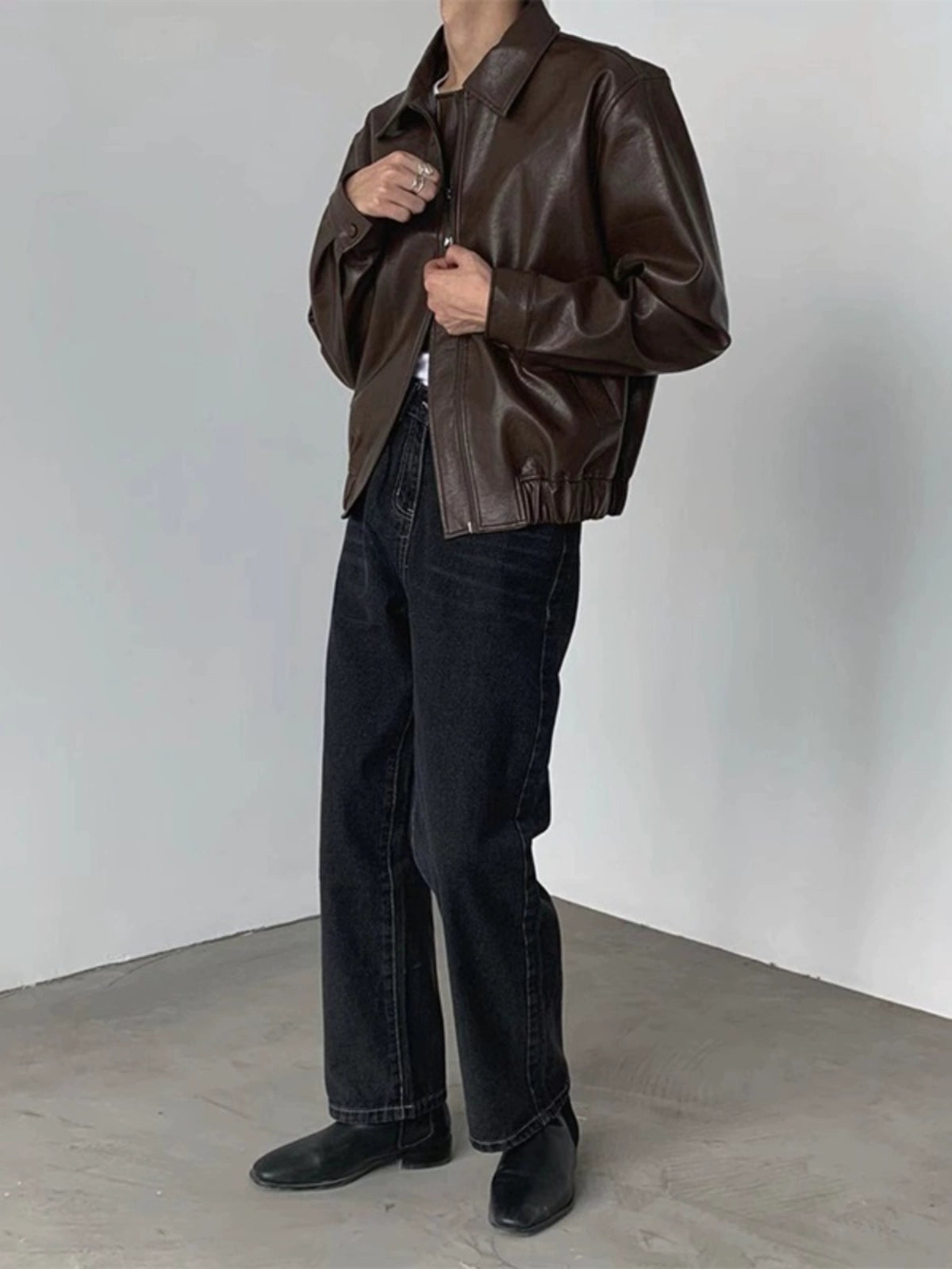 Oversize PU Leather Jacket WN9613-K