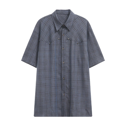 Retro Casual Plaid Short Sleeve Shirt WN4945