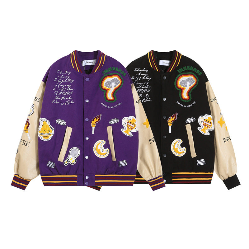 Embroidery Oversize Baseball Jacket WN11153