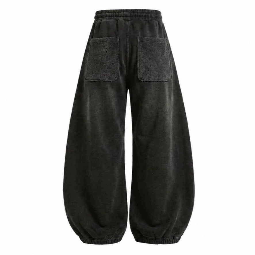 Washed Cargo Pocket Wide Leg Denim Jeans WN28019