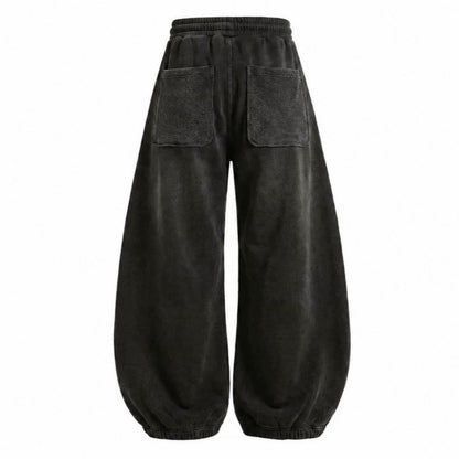 Washed Cargo Pocket Wide Leg Denim Jeans WN28019