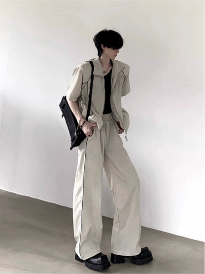 Functional Design Shoulder-Pad Sporty Jacket & Pants Setup WN20339