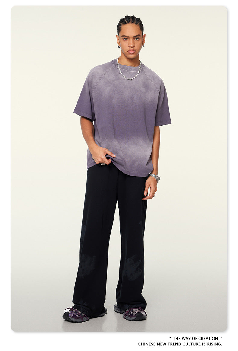 Washed Gradient Raglan Sleeve T-Shirt WN6065