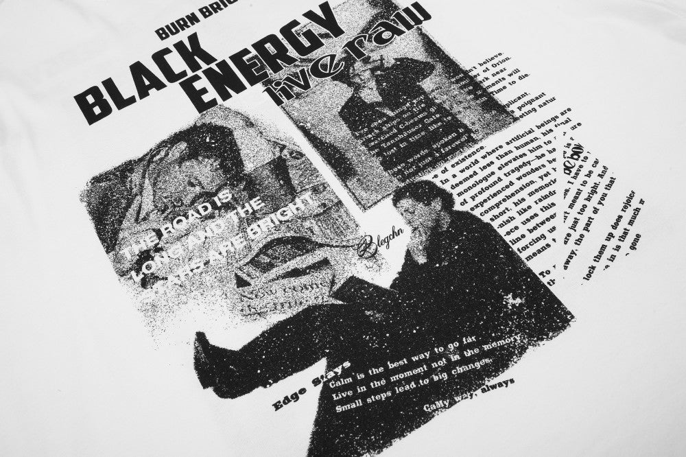 Newspaper Collage Graphic Long Sleeve T-Shirt WN28055