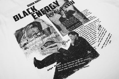 Newspaper Collage Graphic Long Sleeve T-Shirt WN28055