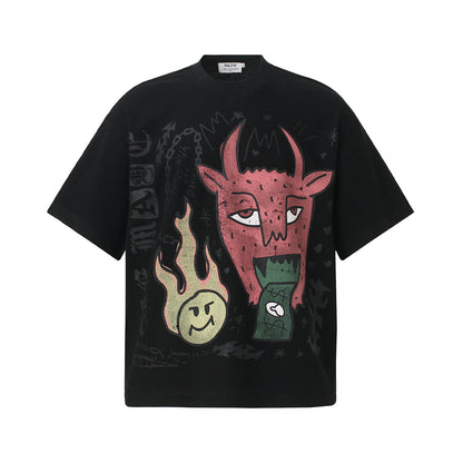 Waffle Graphic Oversize Short Sleeve T-Shirt WN26063