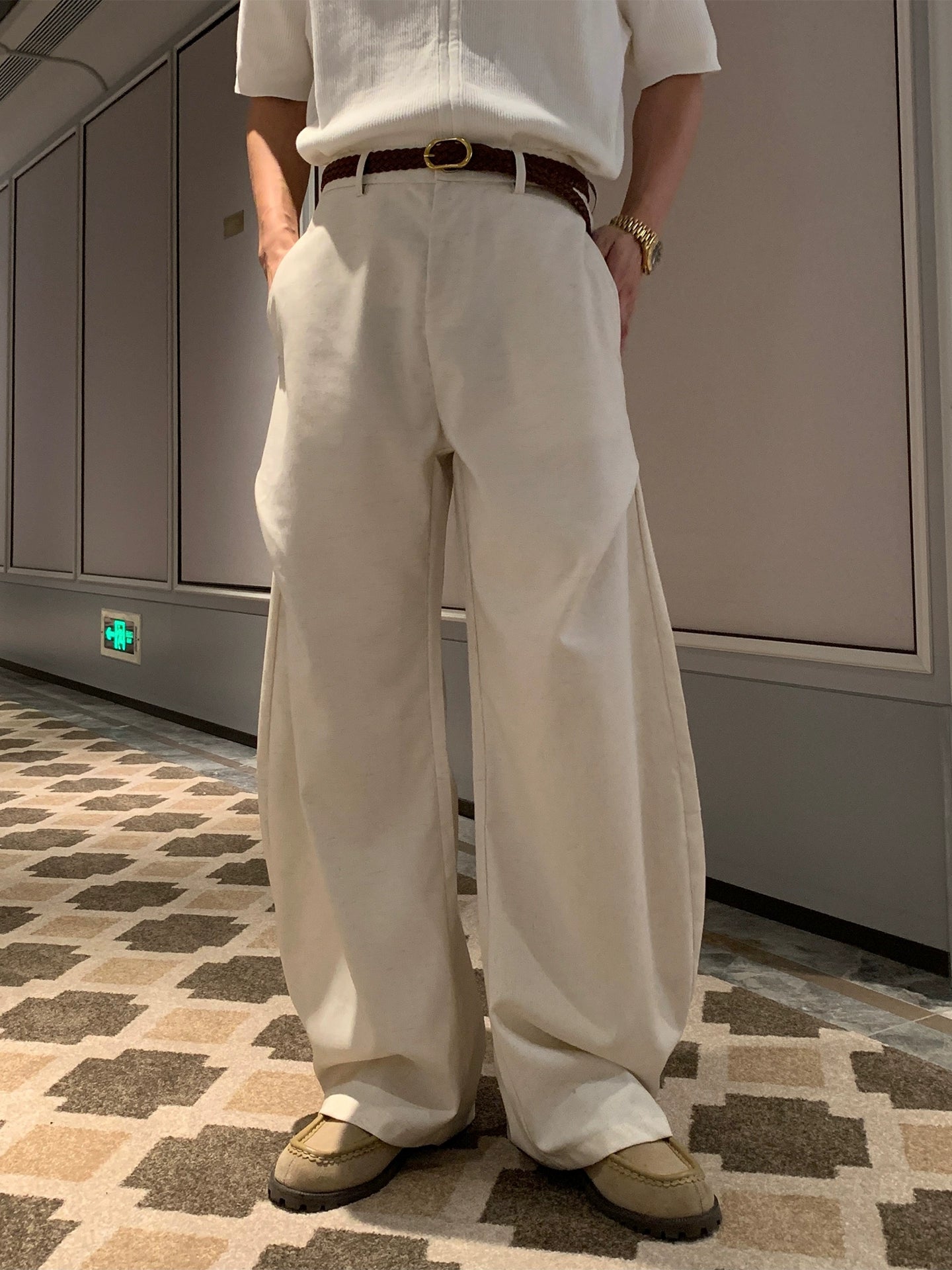 Thin Linen Wide Leg Straight Pants WN20463