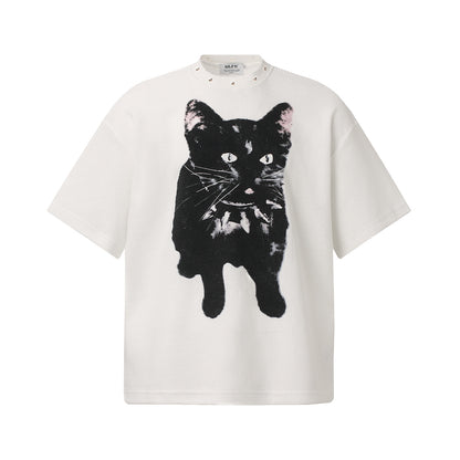 Graphic Print Rib Knit Short Sleeve T-Shirt WN25958