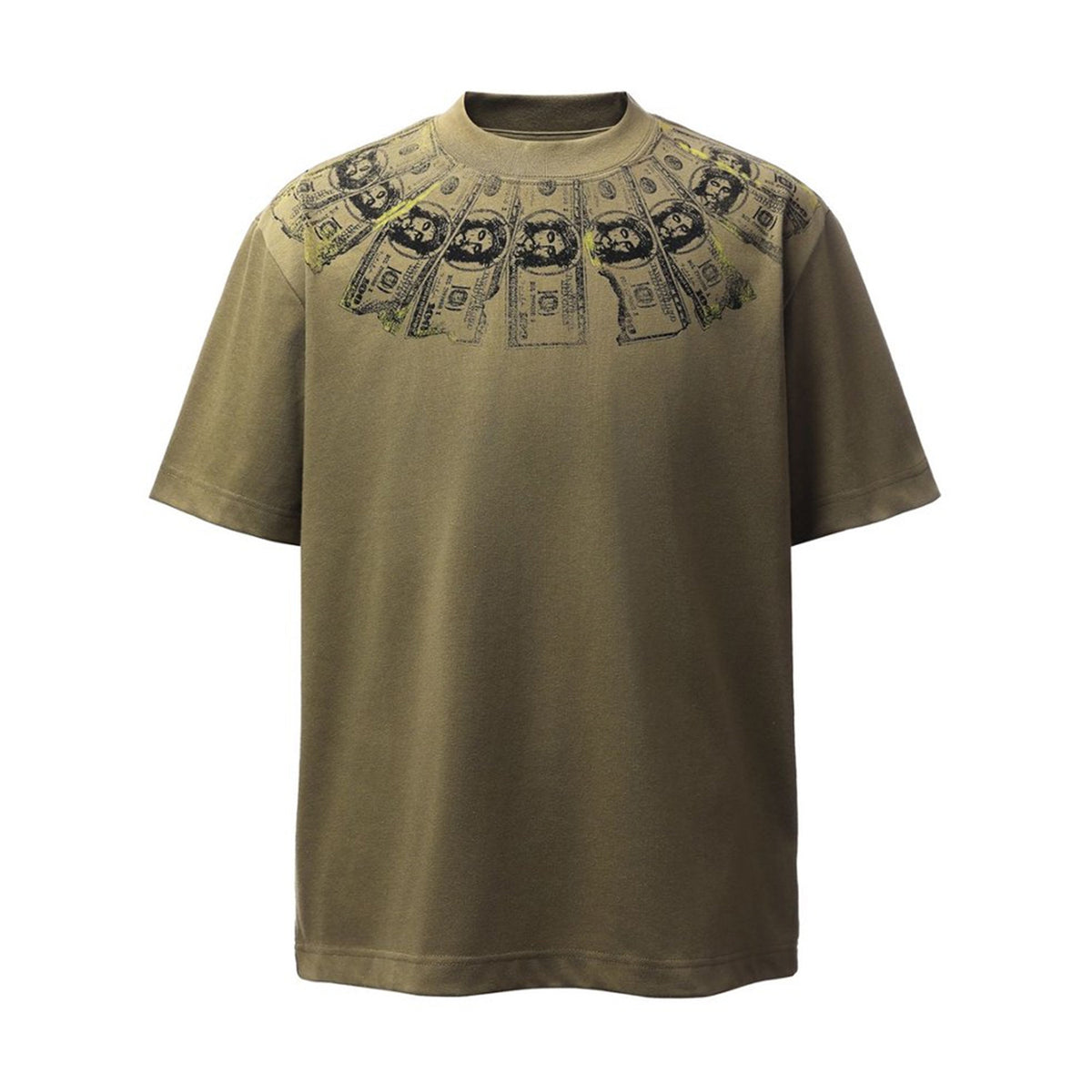 Dollar Bill Collar Print Short Sleeve T-Shirt WN26824