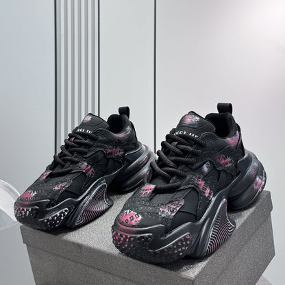 Graffiti Print Air Sole Chunky Sole Sneakers WN24620