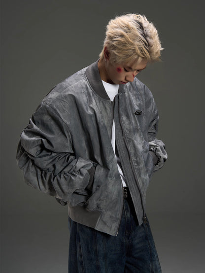 Heavyweight Design Pleats Bomber Jacket WN8475