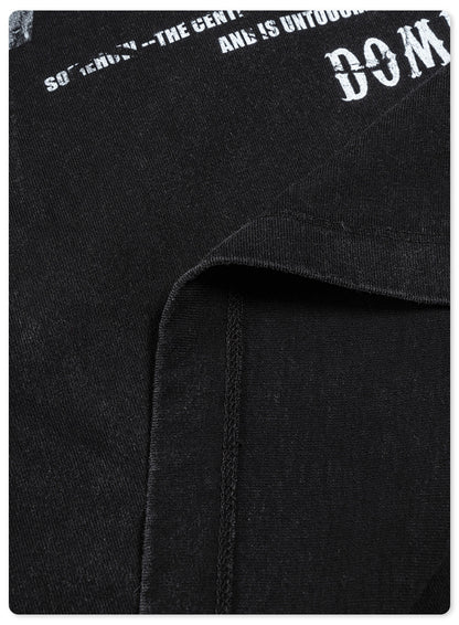 Washed Print Oversize Short-sleeve T-shirt WN6395