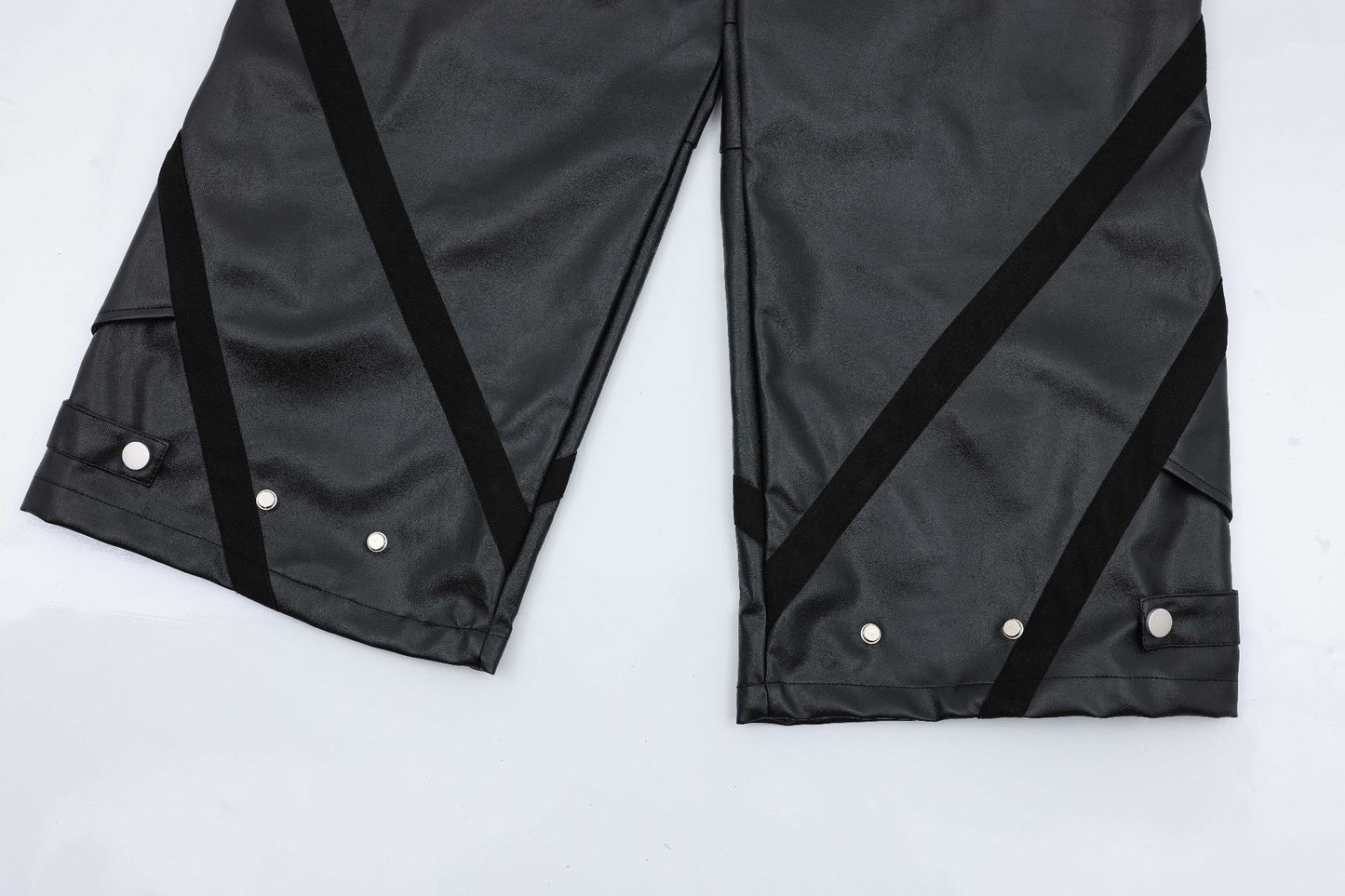 PU Leather Wide-Leg Cargo Pants WN11265