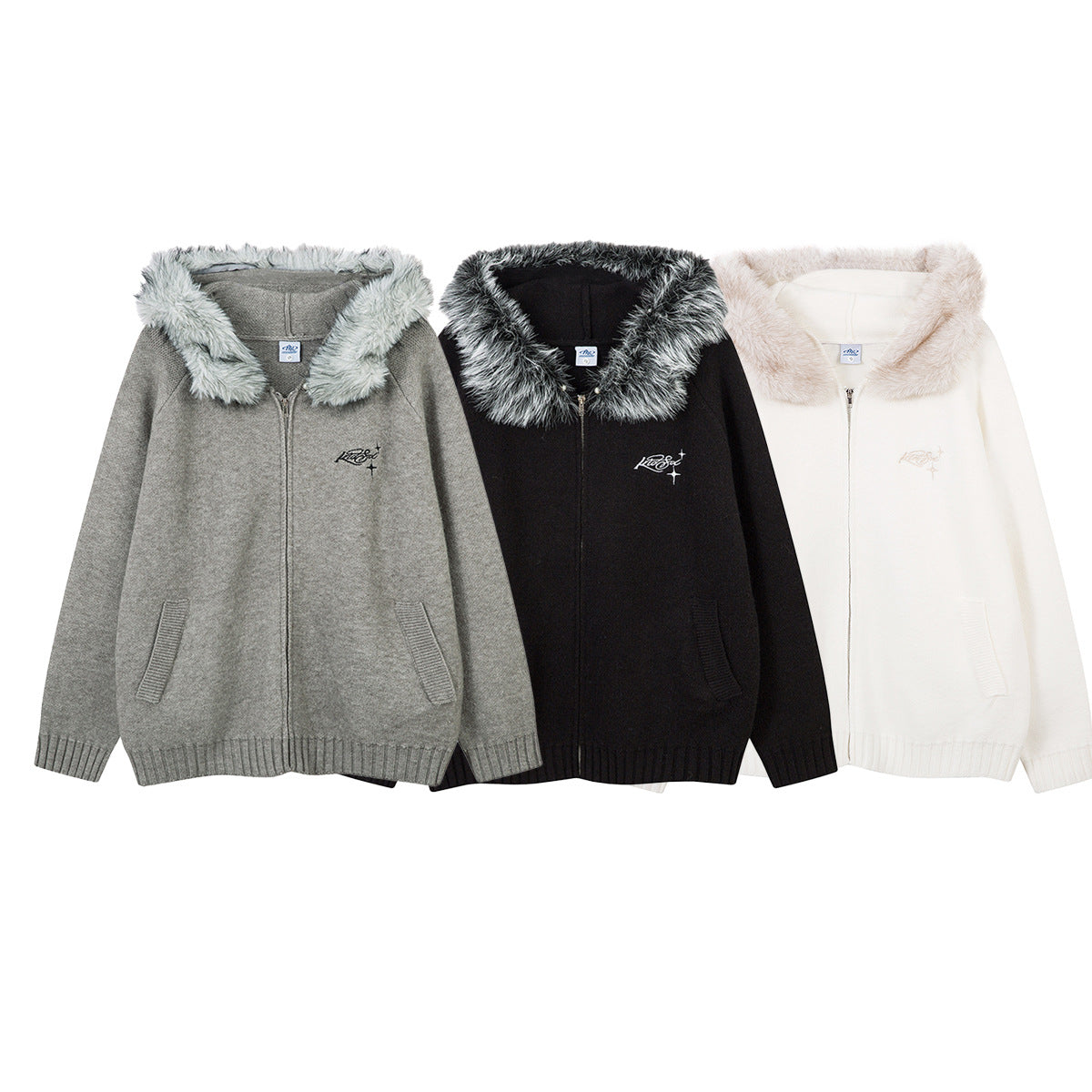 Colorblock Zipper Knit Hoodie WN21848