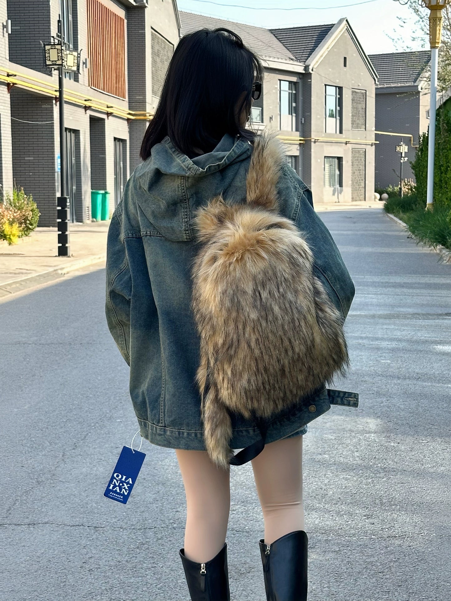 Plush Tassel Backpack WN20548-K2