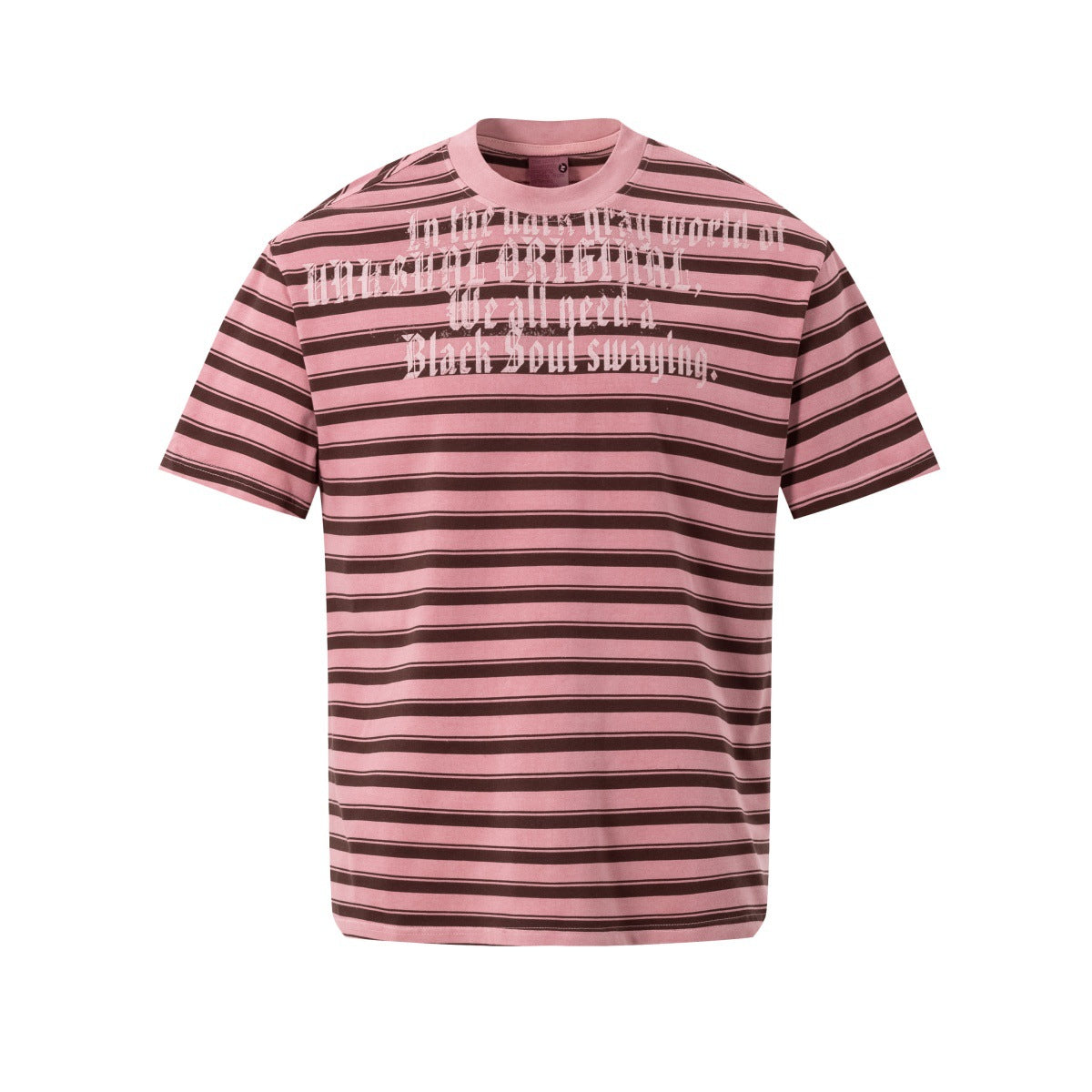Striped Letter Print Oversize Short Sleeve T-Shirt WN25853