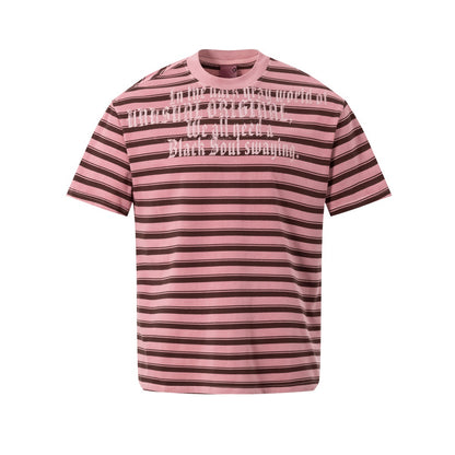 Striped Letter Print Oversize Short Sleeve T-Shirt WN25853