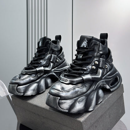 Washed High-Top Chunky Sole Sneakers WN24594