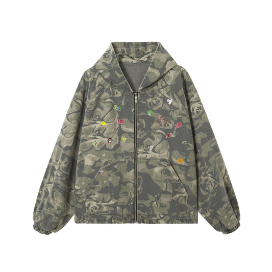 Patchwork Graffiti Camouflage Jacket WN12999