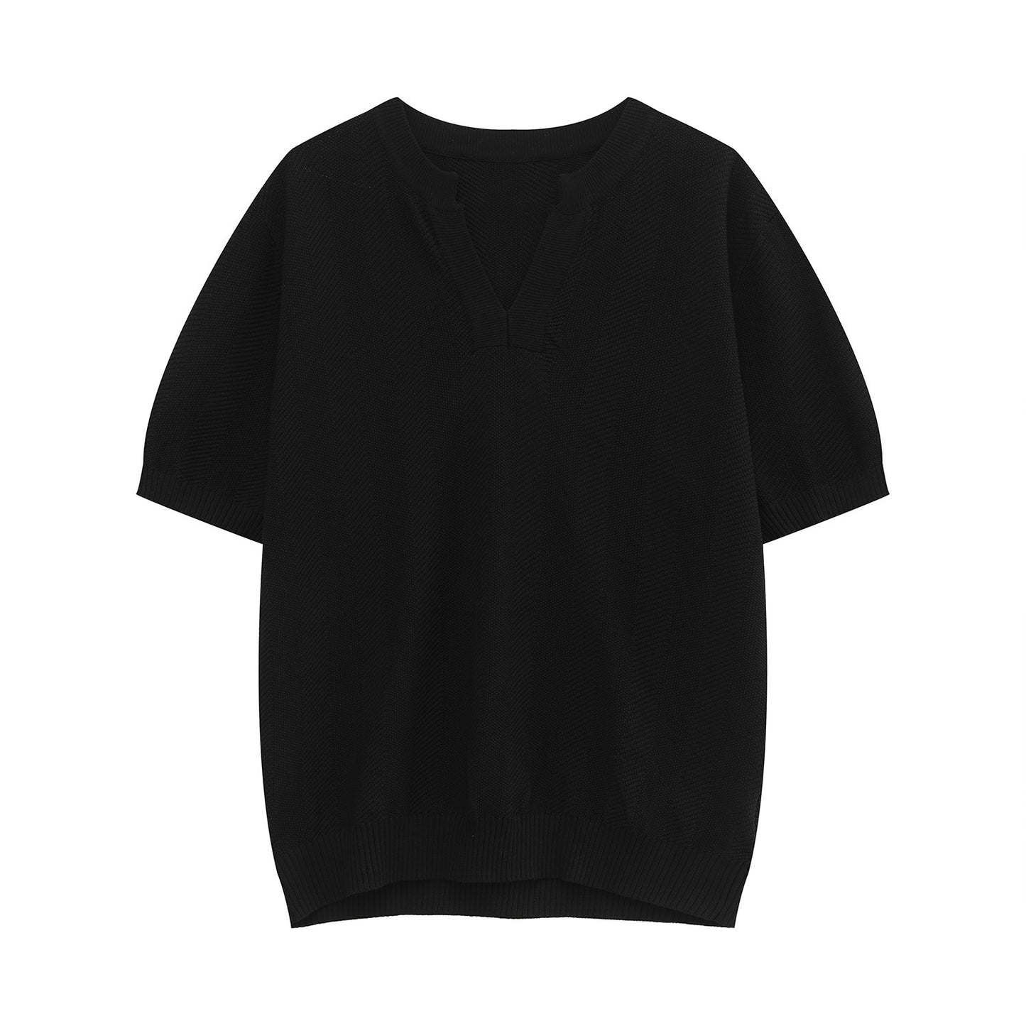Texture V-Neck Knit T-Shirt WN24918