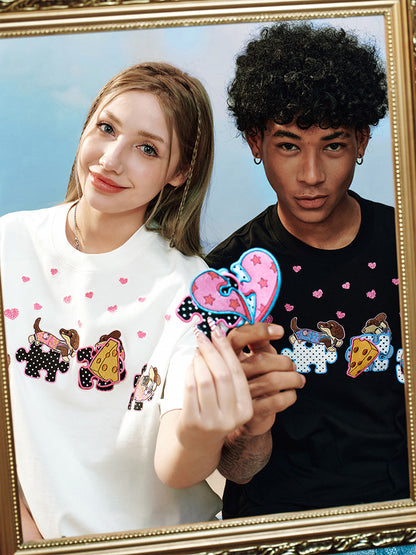 Puzzle Detachable Print Short Sleeve T-Shirt WN23230