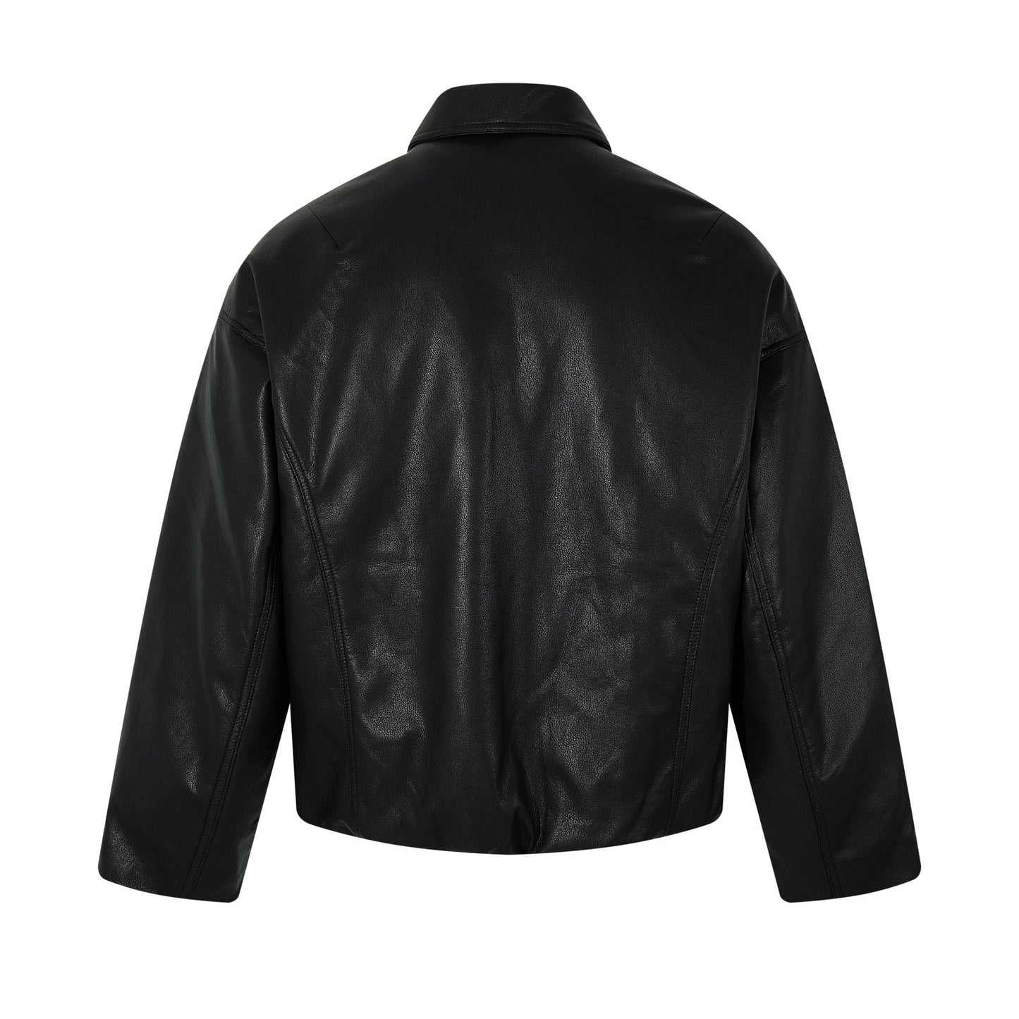 Fake Fur Collar Pockets Design PU Leather Jacket WN21900