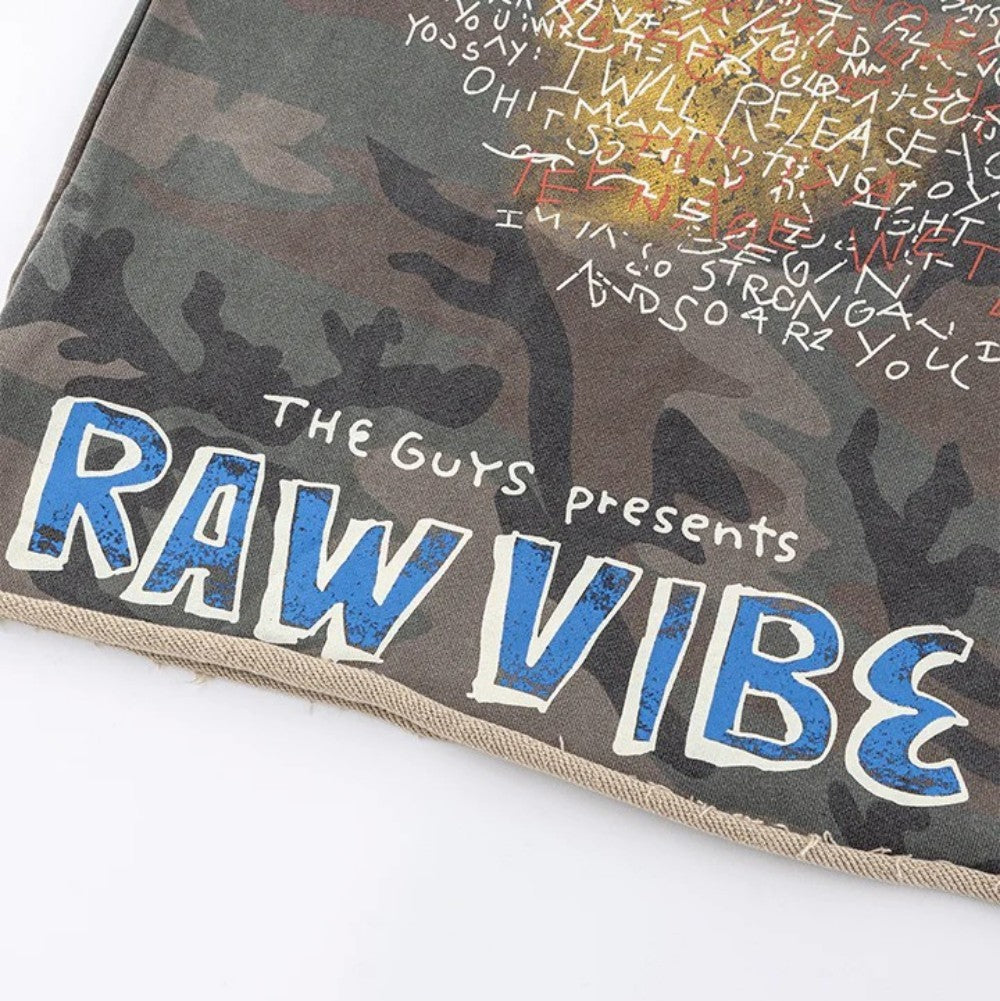 Camo Typography Graphic Sleeveless T-Shirt WN27985