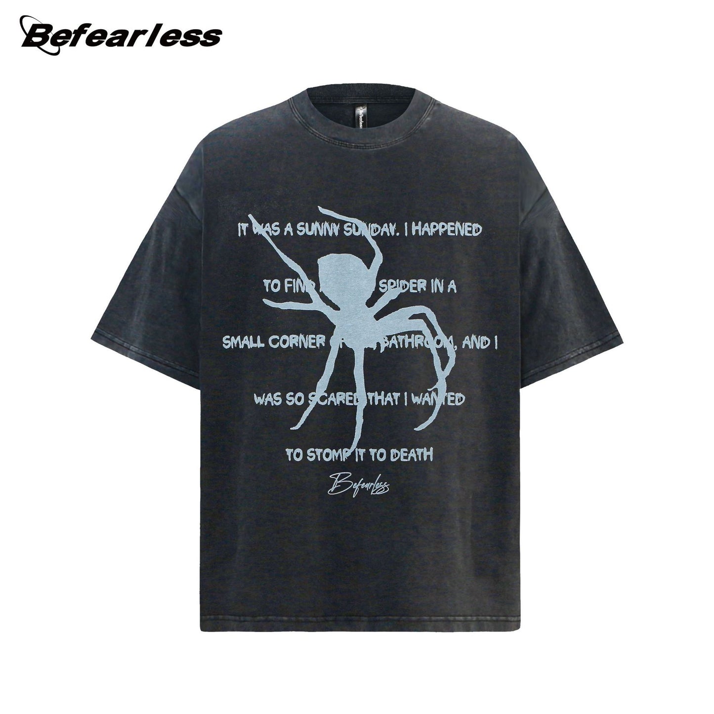 Spider Letter Print Short Sleeve T-Shirt WN26205