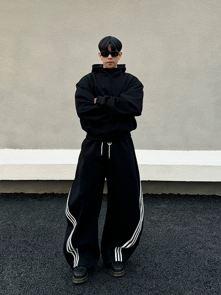 Color Block Stripe Wide Leg Sweat Pants WN19593